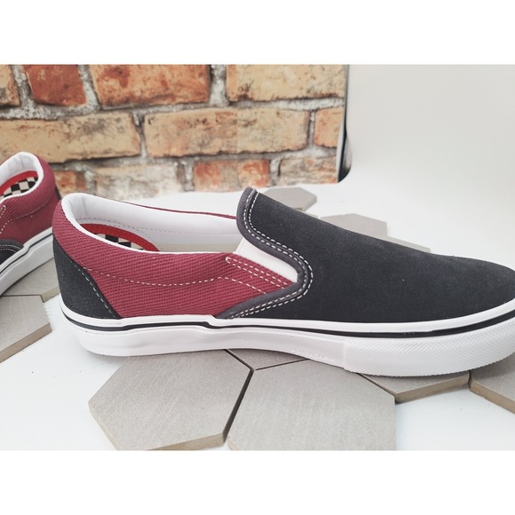 Vans Slip On Pro Skate Shoes Pop Cush Mens Asphalt Pomegranate Shoes Size 7.5 - Picture 8 of 9